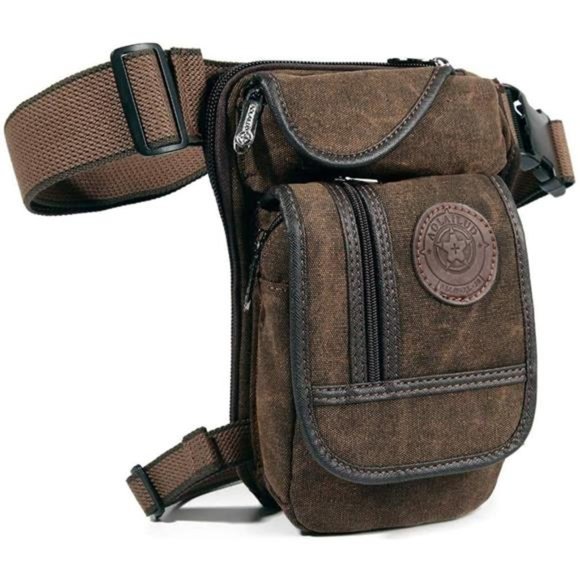 Canvas Waist Pack Drop Leg Bag for Men Women Belt Bumbag Multi-Purpose Bag - Picture 1 of 7